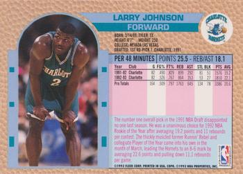 1992-93 Fleer NBA Giant Stars Golden Magazine Perforated #NNO Larry Johnson Back