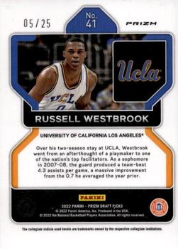 2022 Panini Prizm Draft Picks - Mojo #41 Russell Westbrook Back