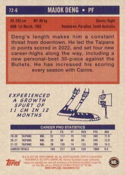 2022-23 Topps NBL - 1972 Topps Basketball #72-6 Majok Deng Back