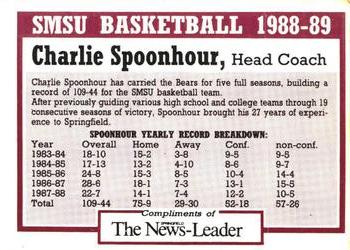 1988-89 Southwest Missouri State Bears #NNO Charlie Spoonhour Back