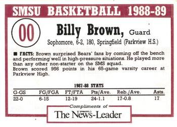 1988-89 Southwest Missouri State Bears #NNO Billy Brown Back
