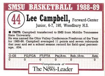 1988-89 Southwest Missouri State Bears #NNO Lee Campbell Back