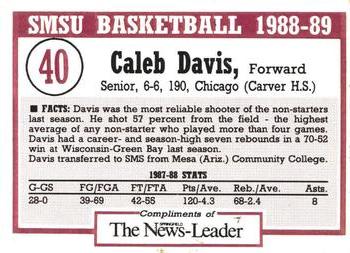 1988-89 Southwest Missouri State Bears #NNO Caleb Davis Back