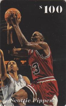 1996-97 Score Board Unbranded $100 Phone Cards #NNO Scottie Pippen Front