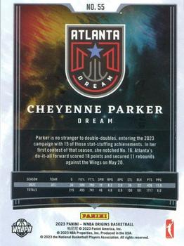 2023 Panini Origins WNBA #55 Cheyenne Parker Back