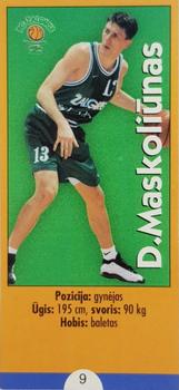 1999 Krepšinio Veidai #9 Darius Maskoliūnas Front