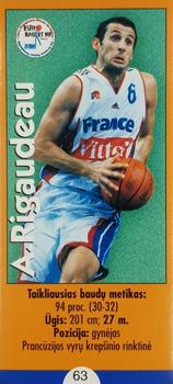 1999 Krepšinio Veidai #63 Antoine Rigaudeau Front