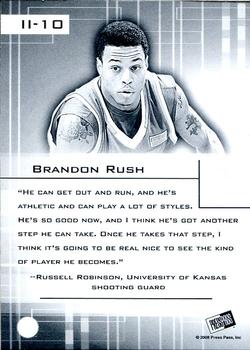 2008 Press Pass - Insider Insight Black and White #II-10 Brandon Rush Back