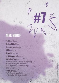 2014-15 BBL BG Gottingen Violets #NNO Alex Ruoff Back