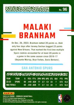 2023-24 Donruss #96 Malaki Branham Back