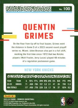 2023-24 Donruss #100 Quentin Grimes Back