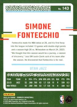 2023-24 Donruss #143 Simone Fontecchio Back