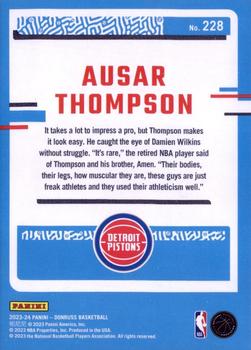 2023-24 Donruss #228 Ausar Thompson Back