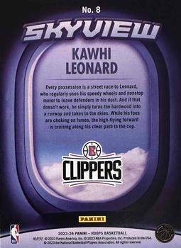 2023-24 Hoops Winter - Skyview #8 Kawhi Leonard Back