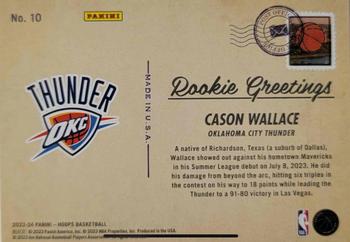 2023-24 Hoops Winter - Rookie Greetings Holo #10 Cason Wallace Back