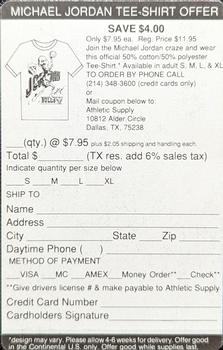 1989 CBS/Fox Michael Jordan: Come Fly With Me #NNO Michael Jordan Tee Shirt Offer Back