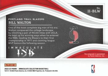 2022-23 Panini Immaculate Collection - Immaculate Ink #II-BLW Bill Walton Back