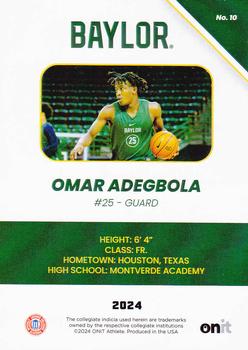 2023-24 ONIT Athlete Baylor Bears #10 Omar Adegbola Back