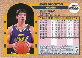 1992-93 1993 Fleer Golden Books NBA Playmakers #NNO John Stockton Back