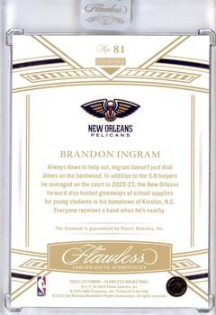 2022-23 Panini Flawless - Gold #81 Brandon Ingram Back