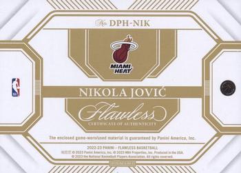 2022-23 Panini Flawless - Dual Patches Ruby #DPH-NIK Nikola Jovic Back