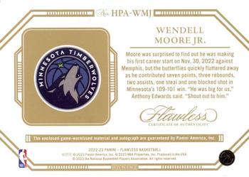 2022-23 Panini Flawless - Horizontal Patch Auto Ruby #HPA-WMJ Wendell Moore Jr. Back