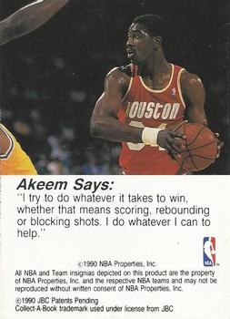 1990-91 Hoops CollectABooks #43 Akeem Olajuwon Back