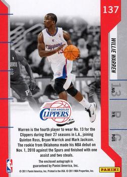 2010-11 Playoff Contenders Patches #137 Willie Warren Back