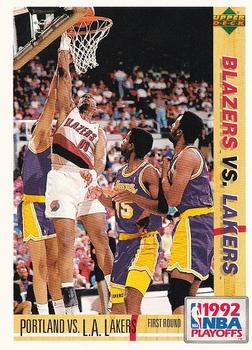 1991-92 Upper Deck Spanish #162 Portland vs. L.A. Lakers Front