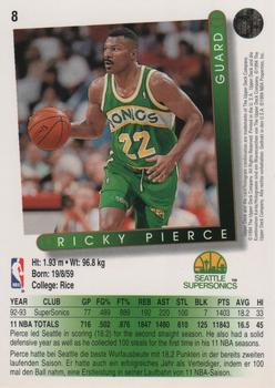 1993-94 Upper Deck German #8 Ricky Pierce Back
