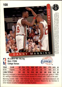 1993-94 Upper Deck German #108 Danny Manning Back