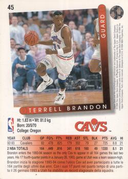 1993-94 Upper Deck Italian #45 Terrell Brandon Back