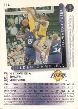 1993-94 Upper Deck Italian #114 Elden Campbell Back