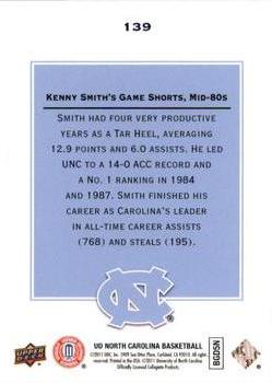 2010-11 Upper Deck North Carolina Tar Heels #139 Kenny Smith's Game Shorts, Mid-80s Back
