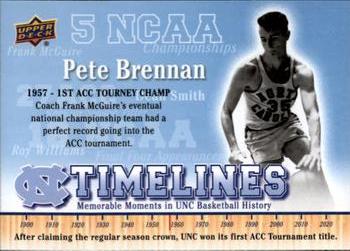 2010-11 Upper Deck North Carolina Tar Heels #150 Pete Brennan Front