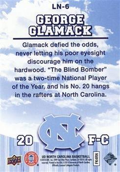2010-11 Upper Deck North Carolina Tar Heels - Legendary Numbers 3D #LN6 George Glamack Back