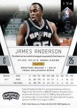 2010-11 Panini Totally Certified #174 James Anderson Back