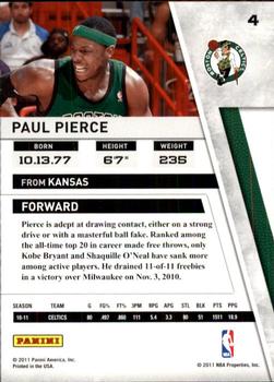 2010-11 Panini Season Update #4 Paul Pierce Back