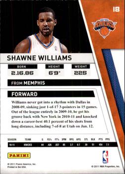 2010-11 Panini Season Update #18 Shawne Williams Back