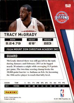 2010-11 Panini Season Update #52 Tracy McGrady Back