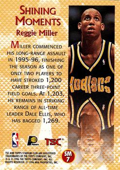 1996-97 Stadium Club - Shining Moments #SM7 Reggie Miller Back