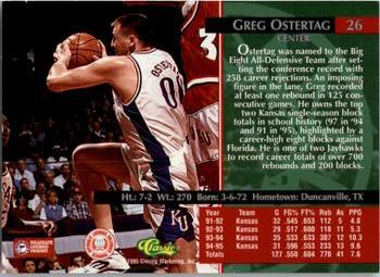 1995 Classic Rookies #26 Greg Ostertag Back