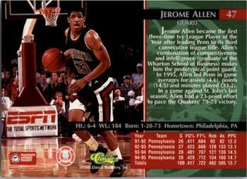 1995 Classic Rookies #47 Jerome Allen Back