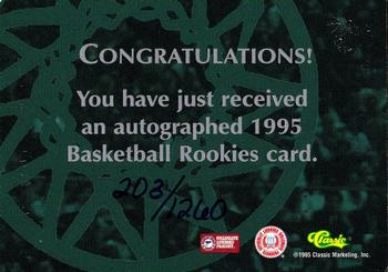1995 Classic Rookies - Autographs #NNO Randolph Childress Back