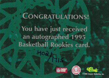 1995 Classic Rookies - Autographs #NNO Lawrence Moten Back