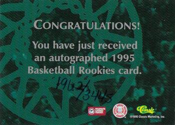 1995 Classic Rookies - Autographs #NNO Dwight Stewart Back