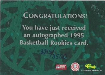 1995 Classic Rookies - Autographs #NNO Lance Hughes Back