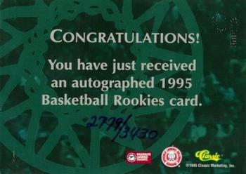 1995 Classic Rookies - Autographs #NNO Ray Jackson Back