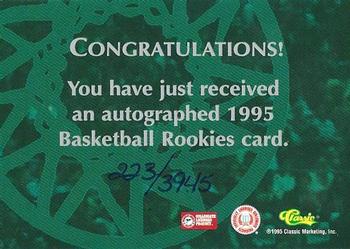 1995 Classic Rookies - Autographs #NNO Gerard King Back