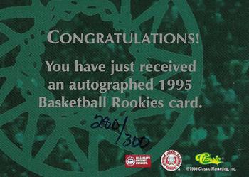 1995 Classic Rookies - Autographs #NNO Jason Kidd Back
